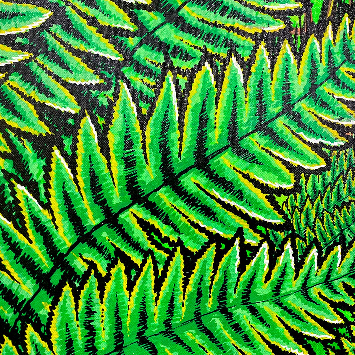 a green and yellow fern leaves - Turman Artwork Company